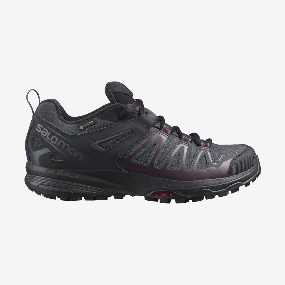 Salomon Singapore Womens Hiking Shoes - X CREST GORE-TEX Black | 06439-LCQN